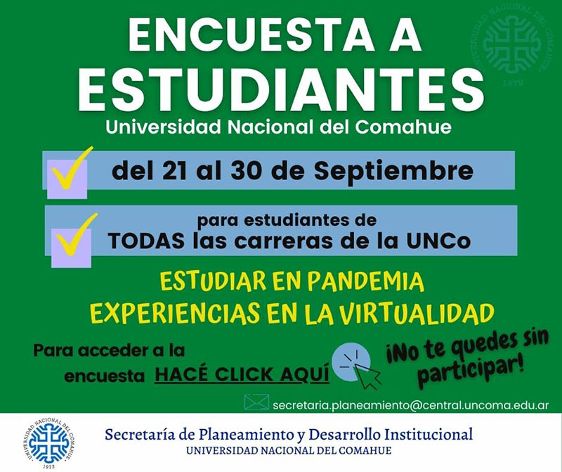 ¿SOS ESTUDIANTE DE LA UNCO? 